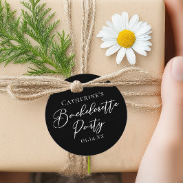 Etiquetas Para Lembrancinhas Festa de Solteira Minimalista Preta e Branca Chic