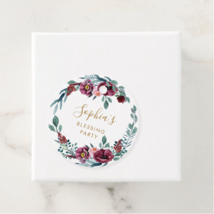 Etiquetas Para Lembrancinhas Festa Floral Cristã Mãe e Bebê Bênção