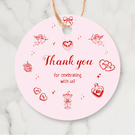 Etiquetas Para Lembrancinhas Festa Galentine Cor-de-Rosa Afeminada