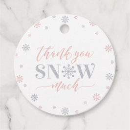 Etiquetas Para Lembrancinhas Festa prata e rosa da Wonderland de inverno Obriga