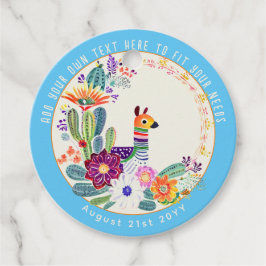 Etiquetas Para Lembrancinhas FIESTA Cactos Llama Folkart Flores Azul Personaliz