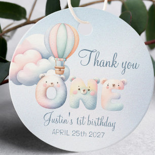 Etiquetas Para Lembrancinhas Filhinho primeiro aniversario de teddybear nuvens