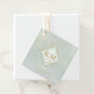 Etiquetas Para Lembrancinhas Fine Lines Dourado Abstrato Wedding V2 Sage ID867