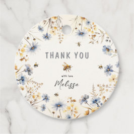 Etiquetas Para Lembrancinhas First Bee Day - Floral 1st Birthday Thank You