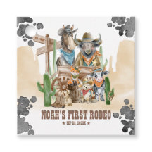 First Rodeo 1st Birthday Cute Animals Wild West