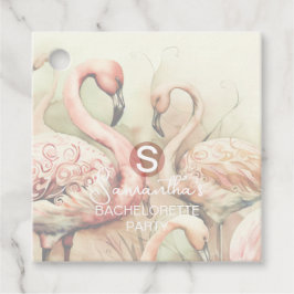 Etiquetas Para Lembrancinhas Flamingo Monograma Personalizado Chic Elegante
