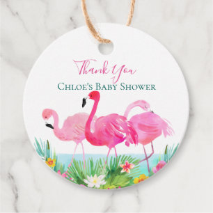 Etiquetas Para Lembrancinhas Flamingos Tropicais Rosa