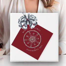 Etiquetas Para Lembrancinhas Flocos de neve brilham brilho vermelho brilhante c