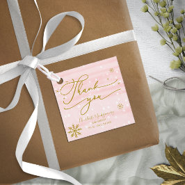 Etiquetas Para Lembrancinhas Flocos de neve Chá de fraldas de inverno Obrigado