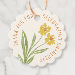 Etiquetas Para Lembrancinhas Flor Amarelo Simples Obrigado Marca Favorável