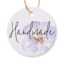 Flor de Aquarela Azul Lavanda Delicada Feita à Mão