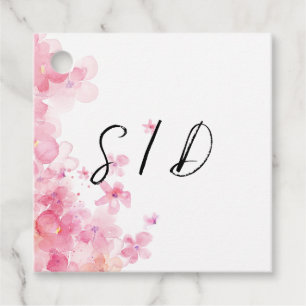 Etiquetas Para Lembrancinhas Flor de aquarela rosa