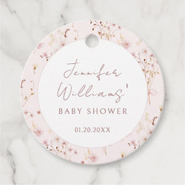 Etiquetas Para Lembrancinhas Flor floral rosa, bebê chá obrigado você
