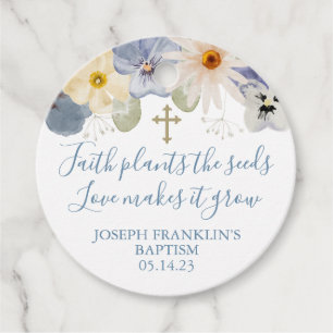 Etiquetas Para Lembrancinhas Flor selvagem planta as sementes Baptism Favor Ta