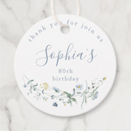 Etiquetas Para Lembrancinhas Flor Silvestre Azul Empoeirado Aniversário Rústico