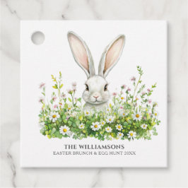 Etiquetas Para Lembrancinhas Florais de coelho branco felz pascoa personalizado