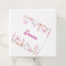 Floral bas mitzva favor bag