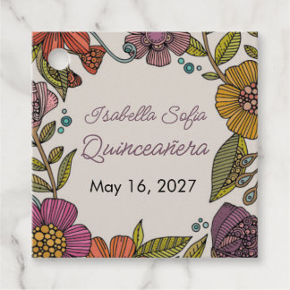 Etiquetas Para Lembrancinhas Floral Colorido Quinceañera Flores Folclóricas Vib