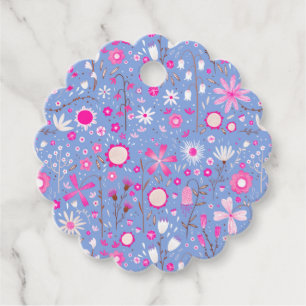 Etiquetas Para Lembrancinhas Floral de Flor Botânico Azul Peri bonito