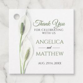 Etiquetas Para Lembrancinhas Floral de Flores Lily, Calla Branca Elegante Obrig