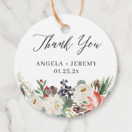 Etiquetas Para Lembrancinhas Floral de Inverno Rústico Bagas de Azevinho Obriga