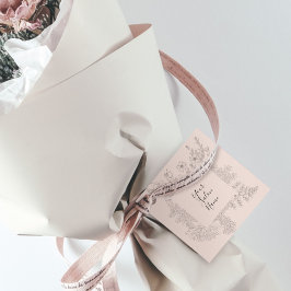 Etiquetas Para Lembrancinhas Floral Desenhado com Linha Leve Delicada Minimalis