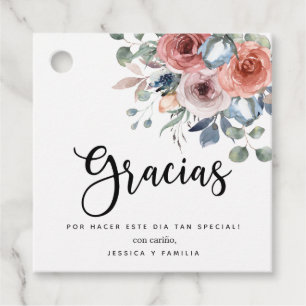 Etiquetas Para Lembrancinhas Floral Feliz Azul e Feliz, Gracias