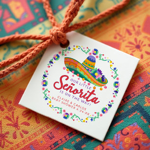 Etiquetas Para Lembrancinhas Floral Fiesta Sombrero Chá de fraldas Favorece Mar
