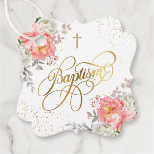 Etiquetas Para Lembrancinhas Floral Girl Baptism Obrigado
