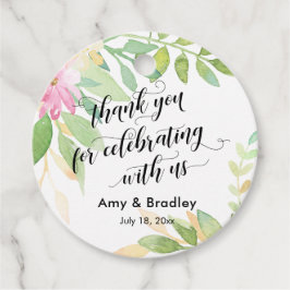 Etiquetas Para Lembrancinhas Floral Obrigado por Celebrar conosco