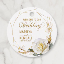 Etiquetas Para Lembrancinhas Floral Orgânico Dourado rosa