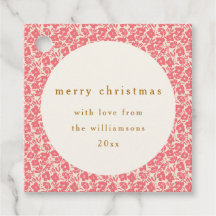 Floral Vintage Vermelho Suave Natal Customizado Fo
