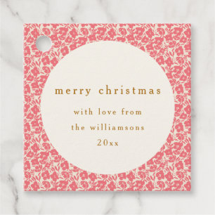 Etiquetas Para Lembrancinhas Floral Vintage Vermelho Suave Natal Personalizado 