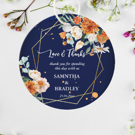 Etiquetas Para Lembrancinhas Flores azuis laranja marinho obrigado azul