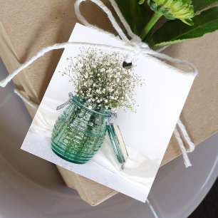 Etiquetas Para Lembrancinhas Flores brancas da respiração dos bebês no
