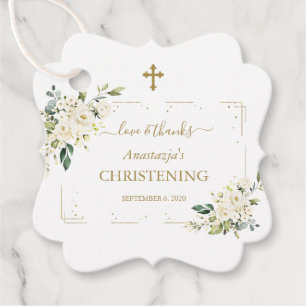 Etiquetas Para Lembrancinhas Flores Brancas Elegantes Confetti Christening Dour