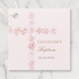Etiquetas Para Lembrancinhas Flores cor-de-rosa batismo flores cor-de-água