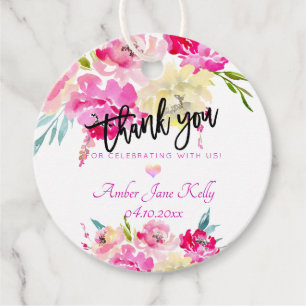 Etiquetas Para Lembrancinhas Flores De Aquarela De Rosas PixDezines Obrigado
