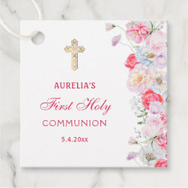 Etiquetas Para Lembrancinhas Flores de Aquarela Primeira Comunhão