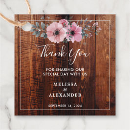 Etiquetas Para Lembrancinhas Flores de aquarela rustica madeira Casamento Obrig