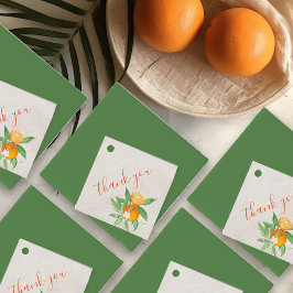 Etiquetas Para Lembrancinhas Flores de Citrus Orange e Flores de Flor Personali