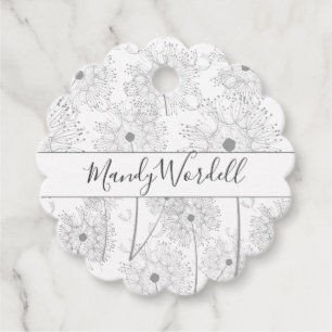 Etiquetas Para Lembrancinhas Flores de Dandelion Ilustradas