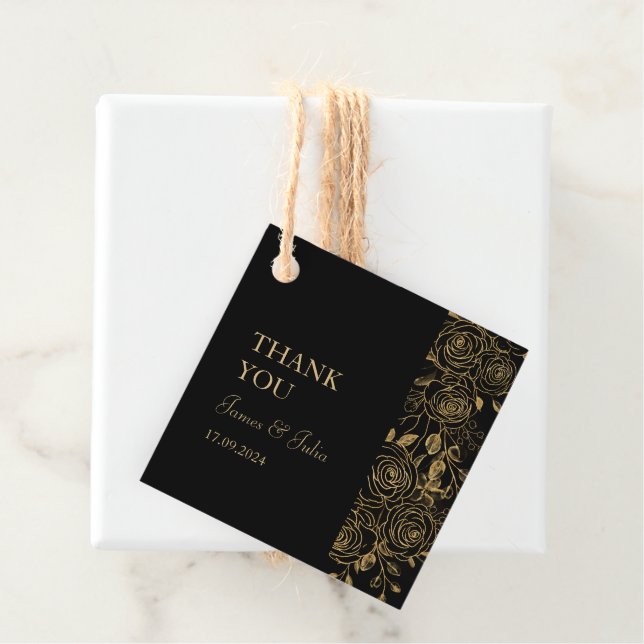 Etiquetas Para Lembrancinhas Flores Douradas (In Situ)