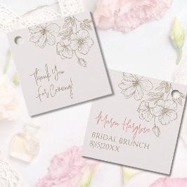 Etiquetas Para Lembrancinhas Flores Elegantes de Ouro Agradecimento Chá de Noiv