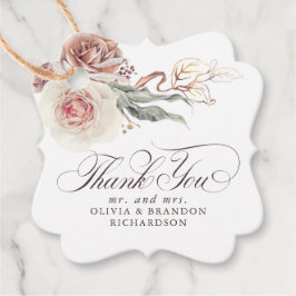 Etiquetas Para Lembrancinhas Flores Elegantes de Tom Terroso Boho Agradecimento