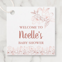 Etiquetas Para Lembrancinhas Flores Elegantes Elegantes Douradas, Chá de fralda