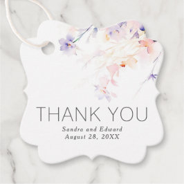 Etiquetas Para Lembrancinhas Flores Elegantes Púrpuras De Blush, Muito Obrigado