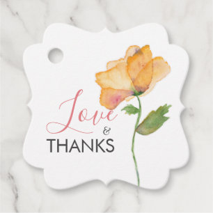 Etiquetas Para Lembrancinhas Flores Laranja Pintadas Aquarela Amapolas Favorita