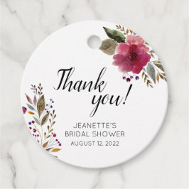 Etiquetas Para Lembrancinhas Flores Ousadas em Aquarela para Agradecimento de C