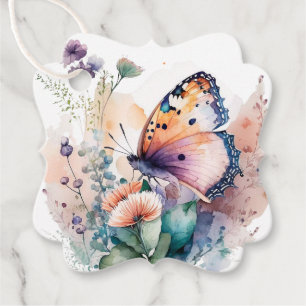 Etiquetas Para Lembrancinhas Flores românticas borboleta obrigado você favorece